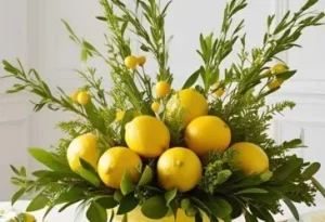 arranjo-com-flores-e-frutas-bem-verao-na-cor-amarelo-com-limao-siciliano
